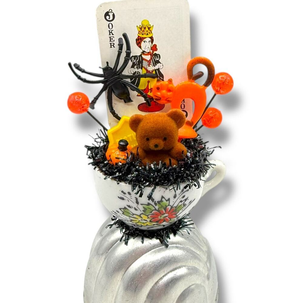 Halloween Teddy Decorative Assemblage - retro decor kitsch